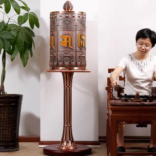 德田(高158厘米)大型电动转经筒适用于寺院公司门市摆件的大号转经轮